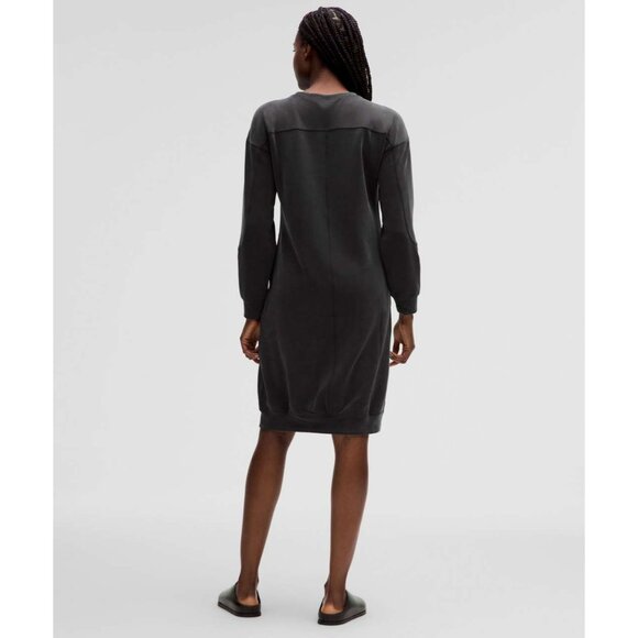 Lululemon Softstreme Midi Dress Black Long Sleeve Lounge & Sporty Size 4 - Picture 6 of 6